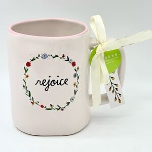 Rae Dunn Pink Rejoice Mug Elegant Dining